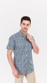 Blue Floral pure Cotton Summer Shirts by FD