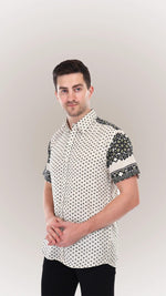 Cream Printed Cotton Shirts By FD