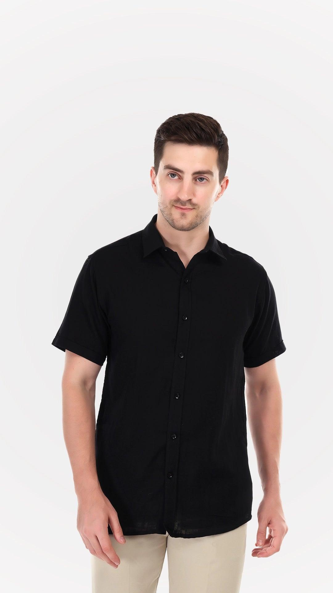 Black cotton shirt by FD