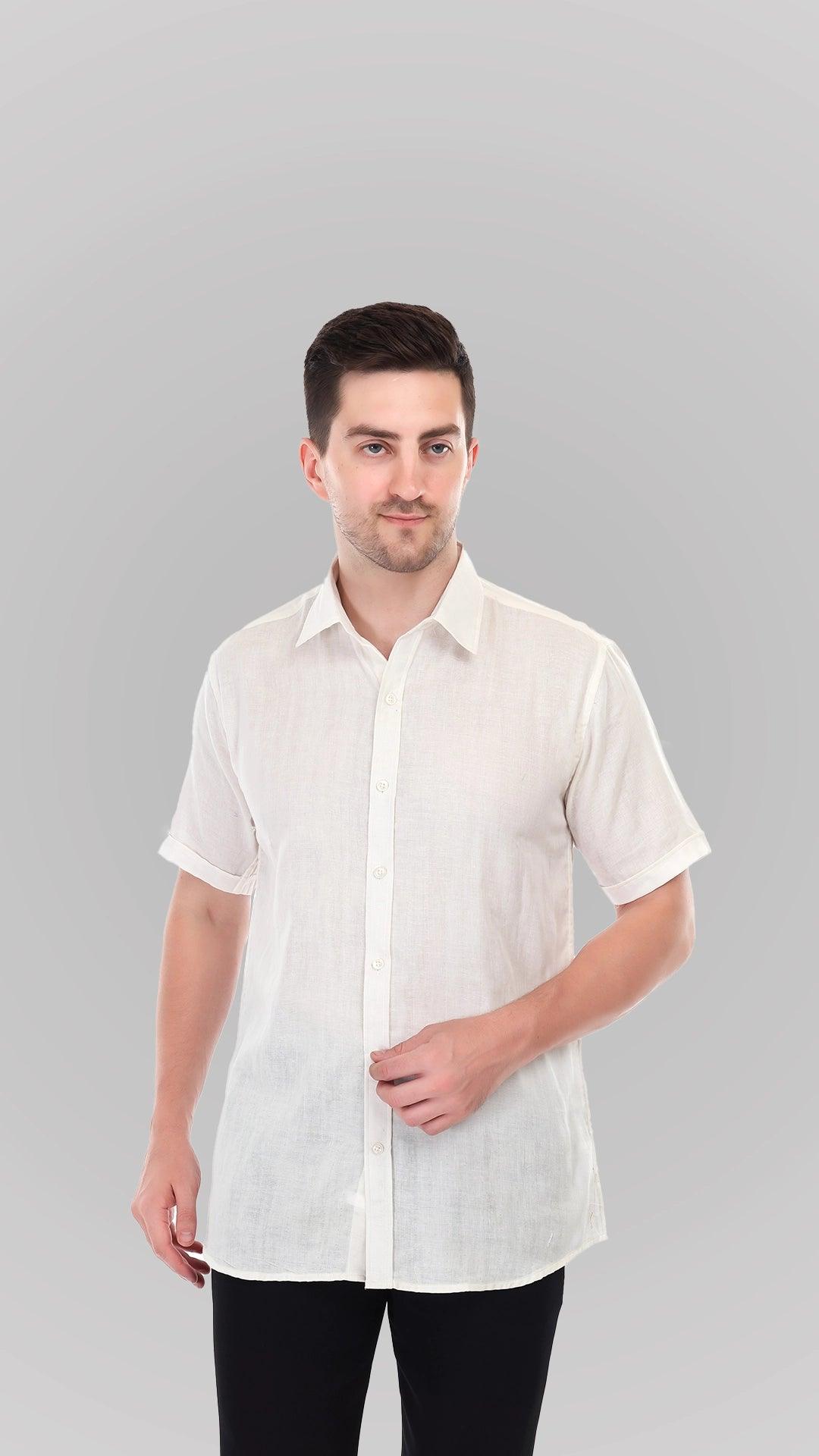 White Linen Shirts By FD