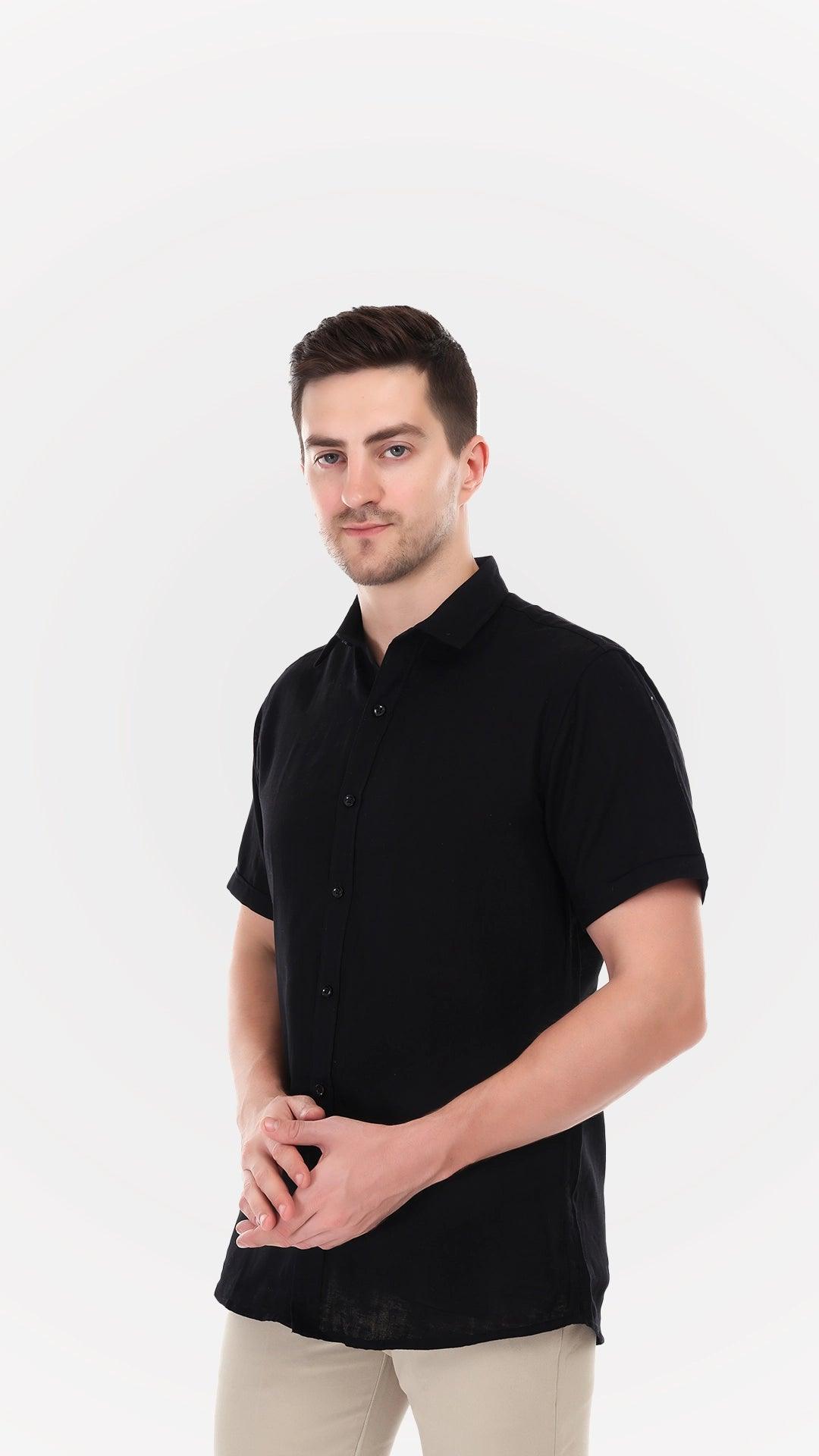 Black cotton shirt by FD