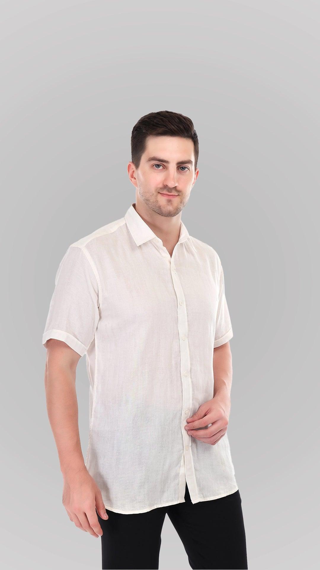 White Linen Shirts By FD