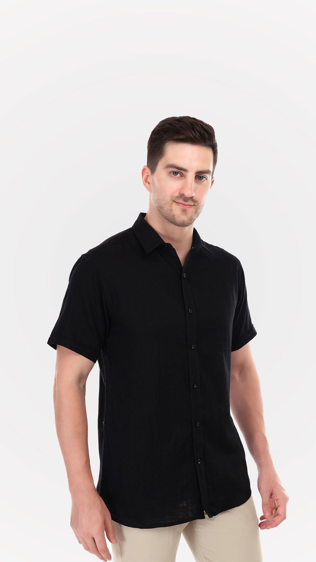 Black cotton shirt by FD