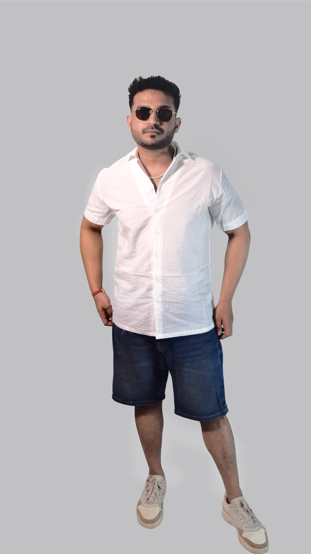 Carno textured white beach shirt by FarziDarzi
