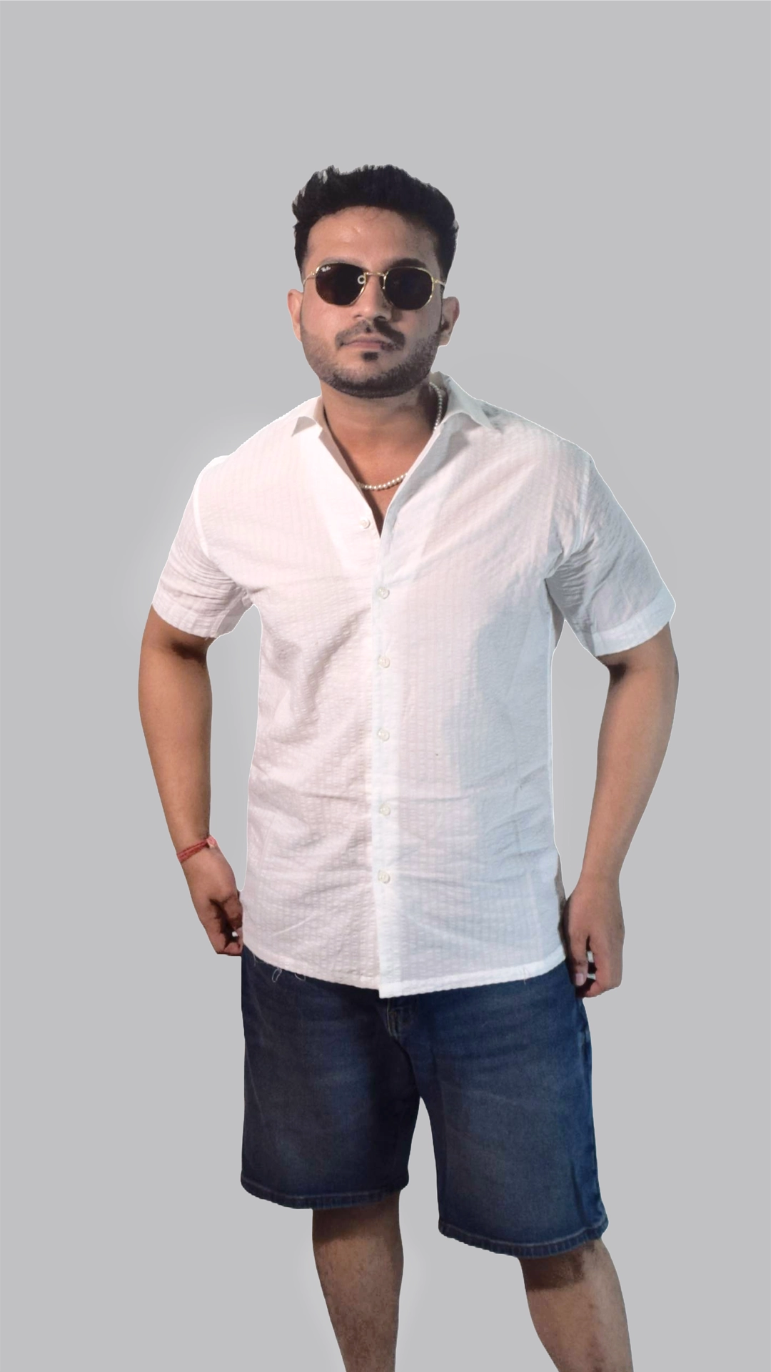 Carno textured white beach shirt by FarziDarzi