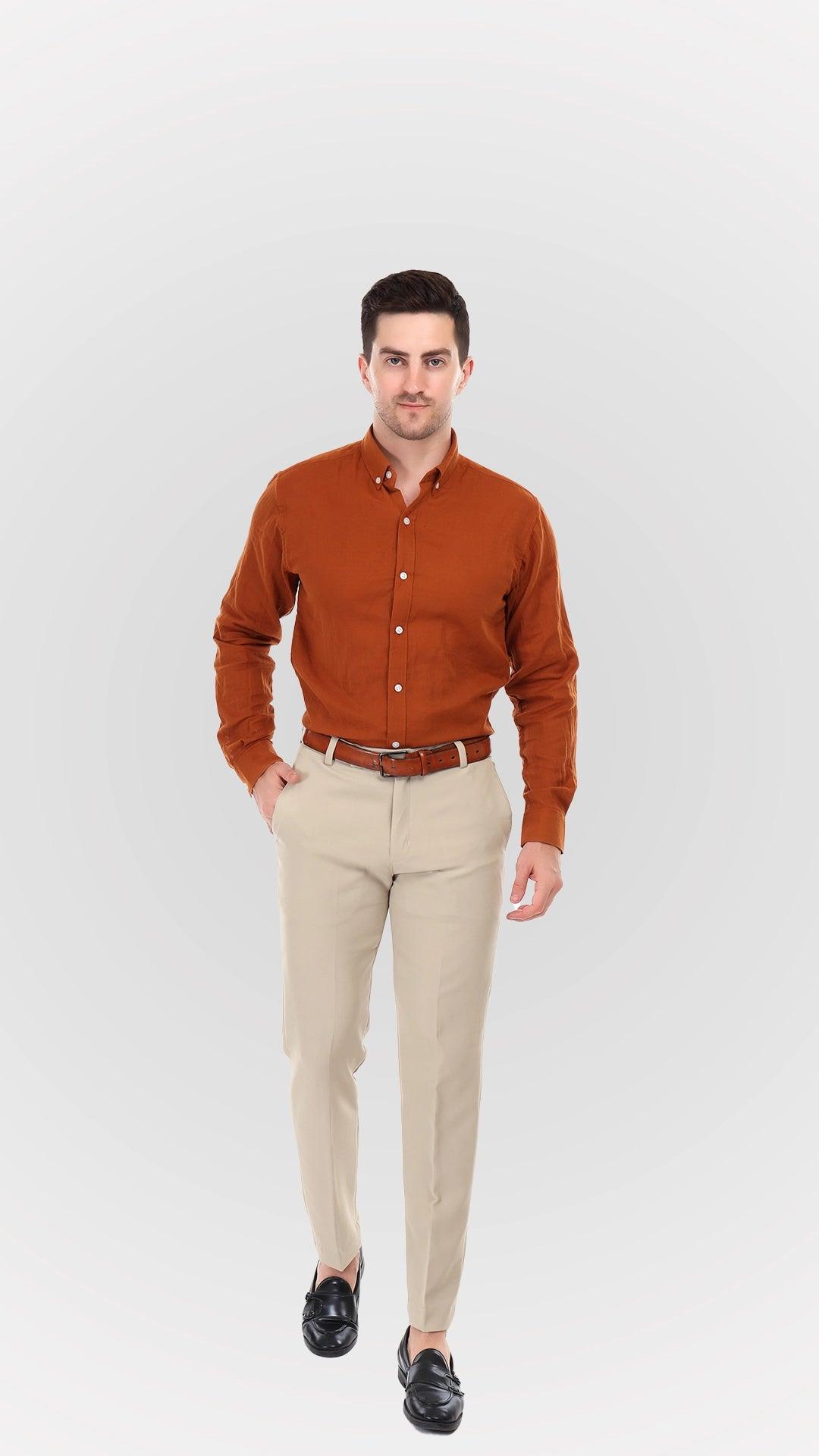 Russet Cotton Shirt by FD