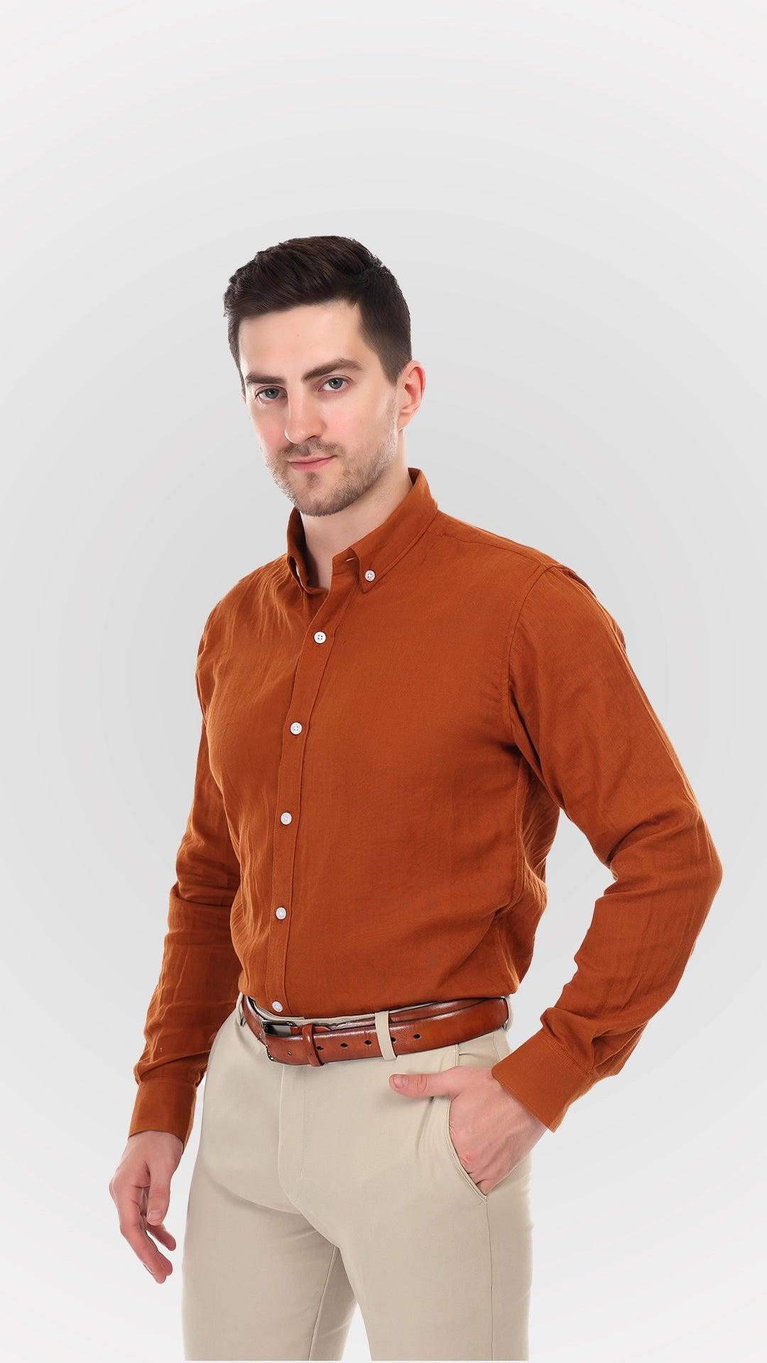 Russet Cotton Shirt by FD