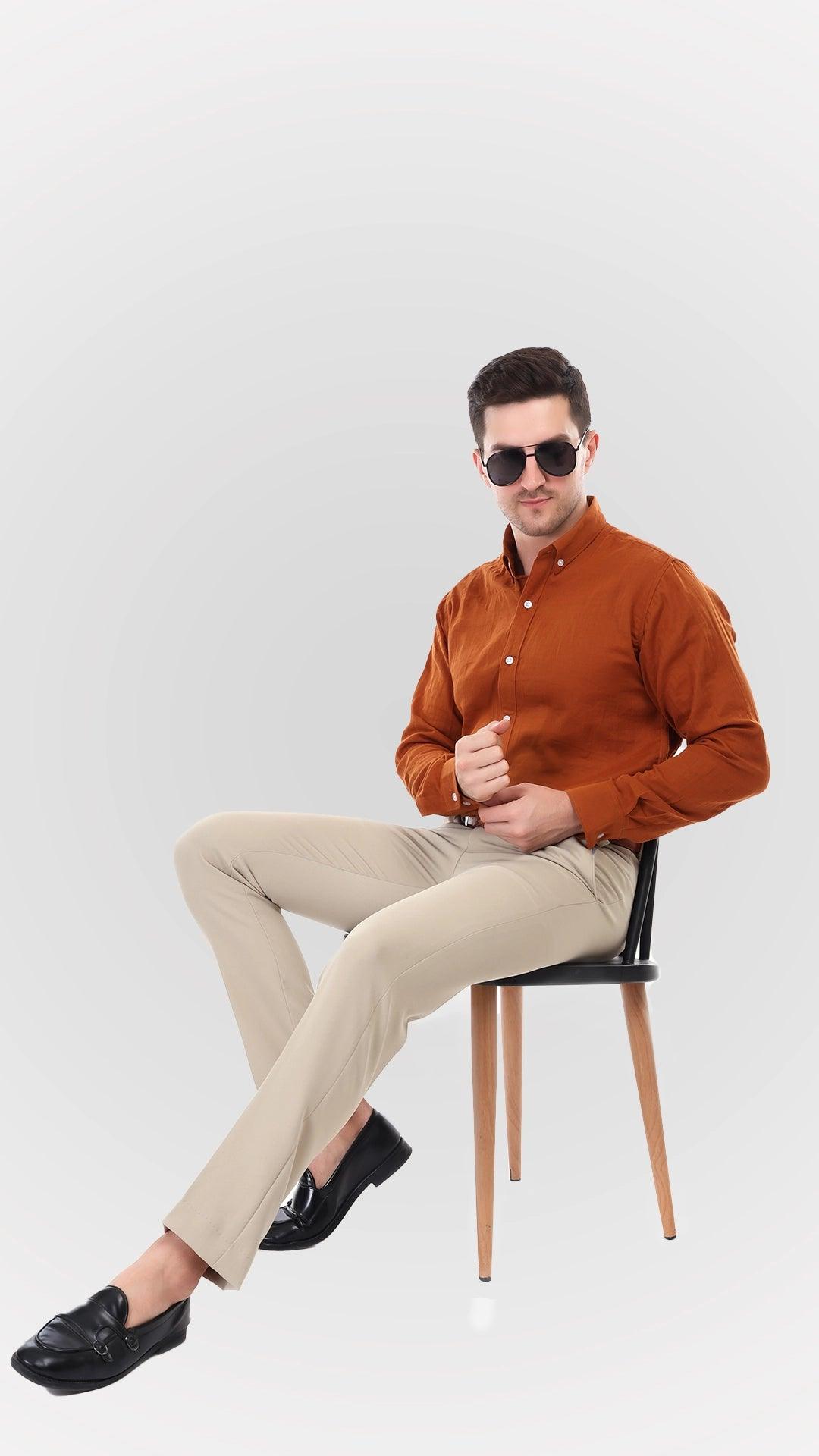 Russet Cotton Shirt by FD