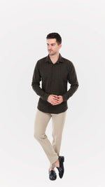 Brown Jute Shirts with Checks by FD