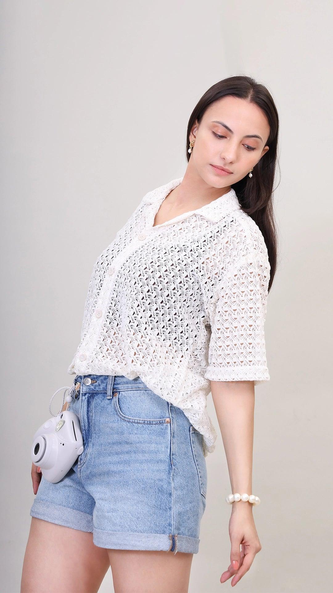 Breezy Lace Button-Up by FD