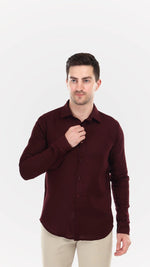 Burgundy Textured Shirt by FD