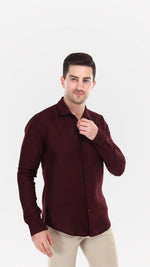 Burgundy Textured Shirt by FD