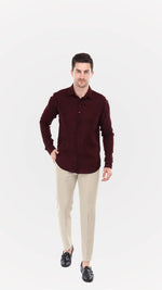 Burgundy Textured Shirt by FD