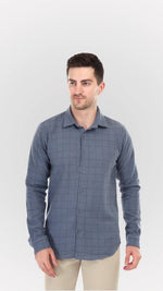 Grey Jute Summer Shirts with black block checks by FD