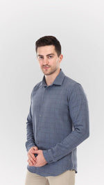 Grey Jute Summer Shirts with black block checks by FD