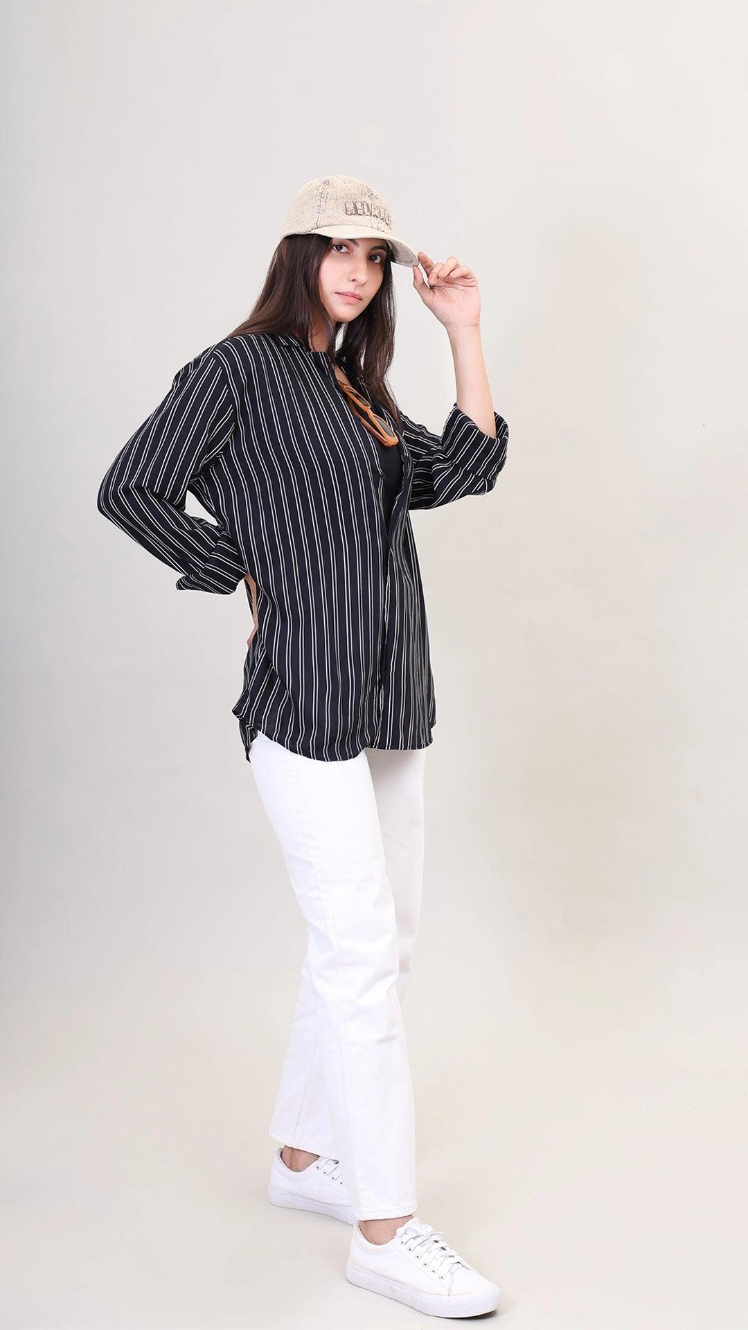 Midnight Stripe Casual Shirt by FD