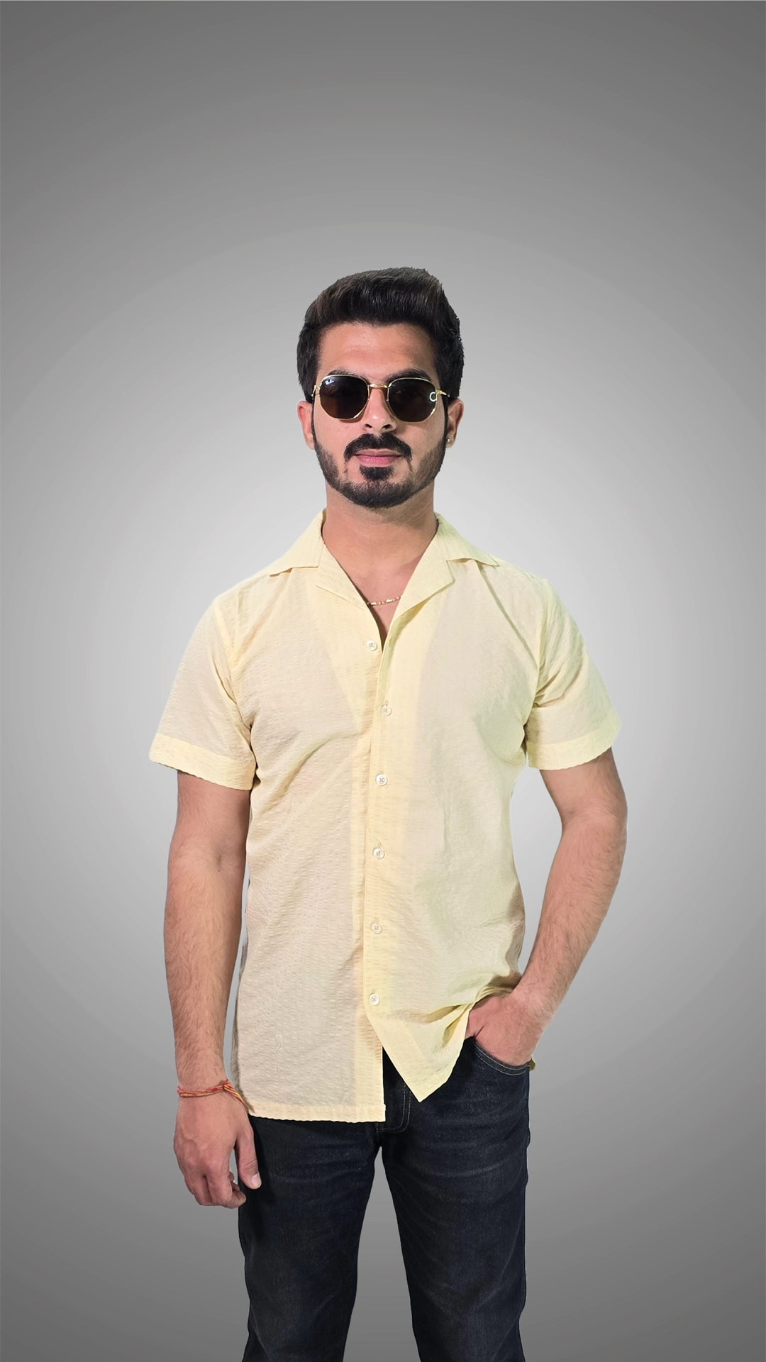 Carno textured lemon beach shirt by FarziDarzi
