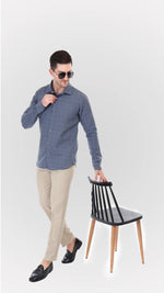 Grey Jute Summer Shirts with black block checks by FD