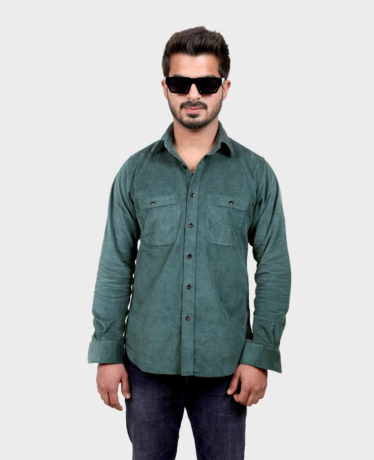 Eye-Catching Mineral Green Layering Shacket for Men