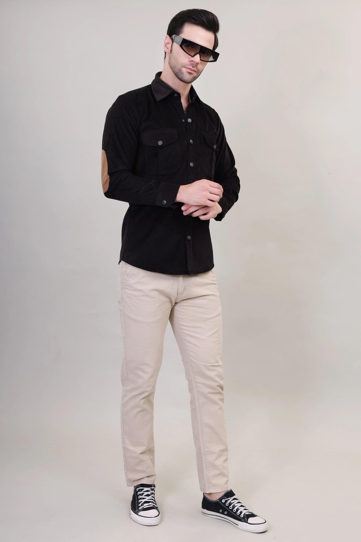 Winter Warmth: Men's Cord Shirt