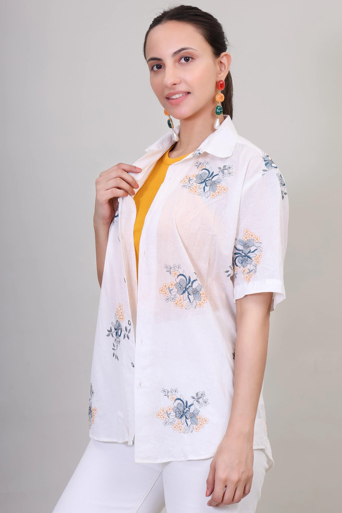 Floral Dreams Embroidered Shirt