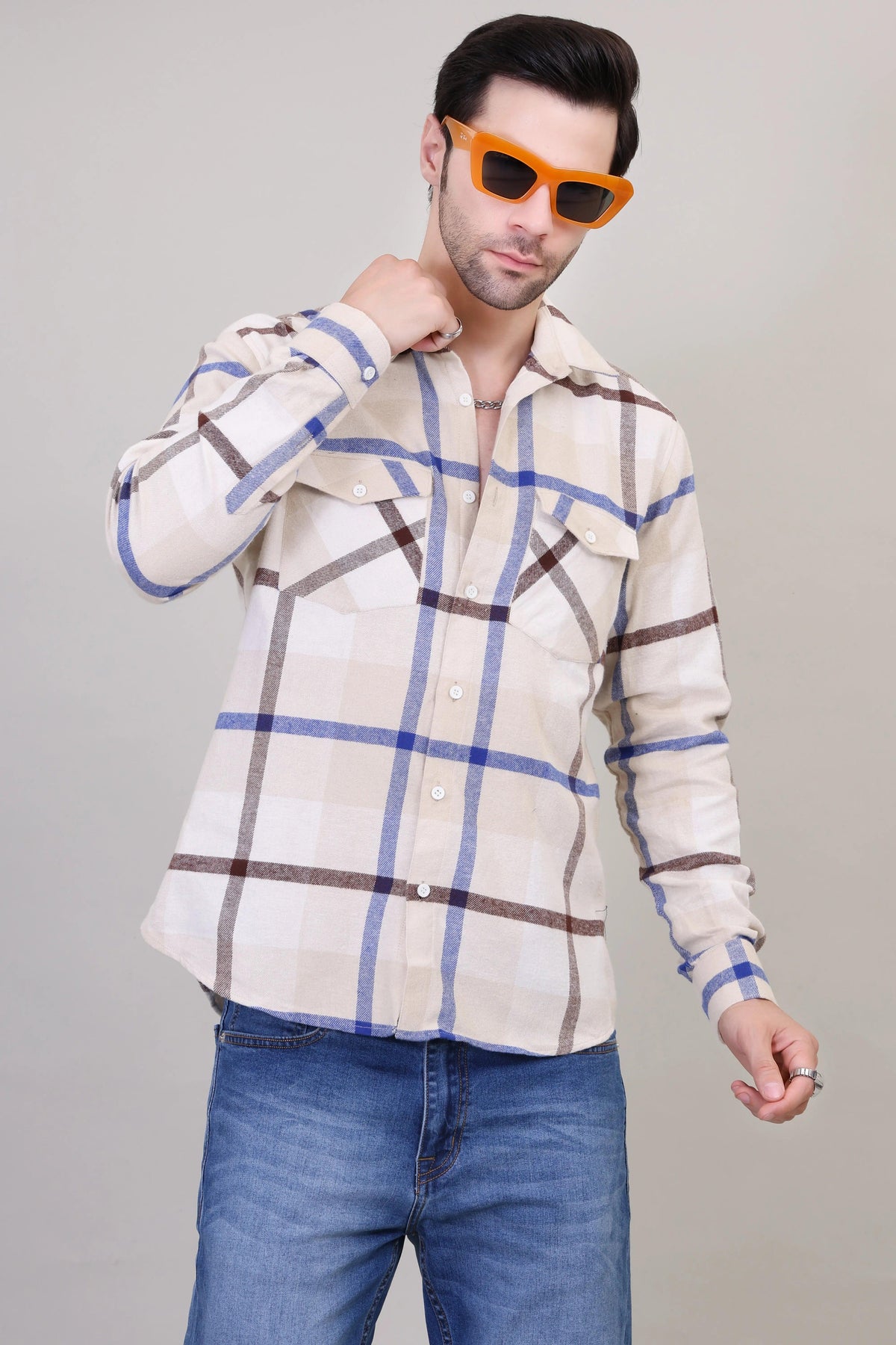 Cozy Chic Woolen Plaid Shirt