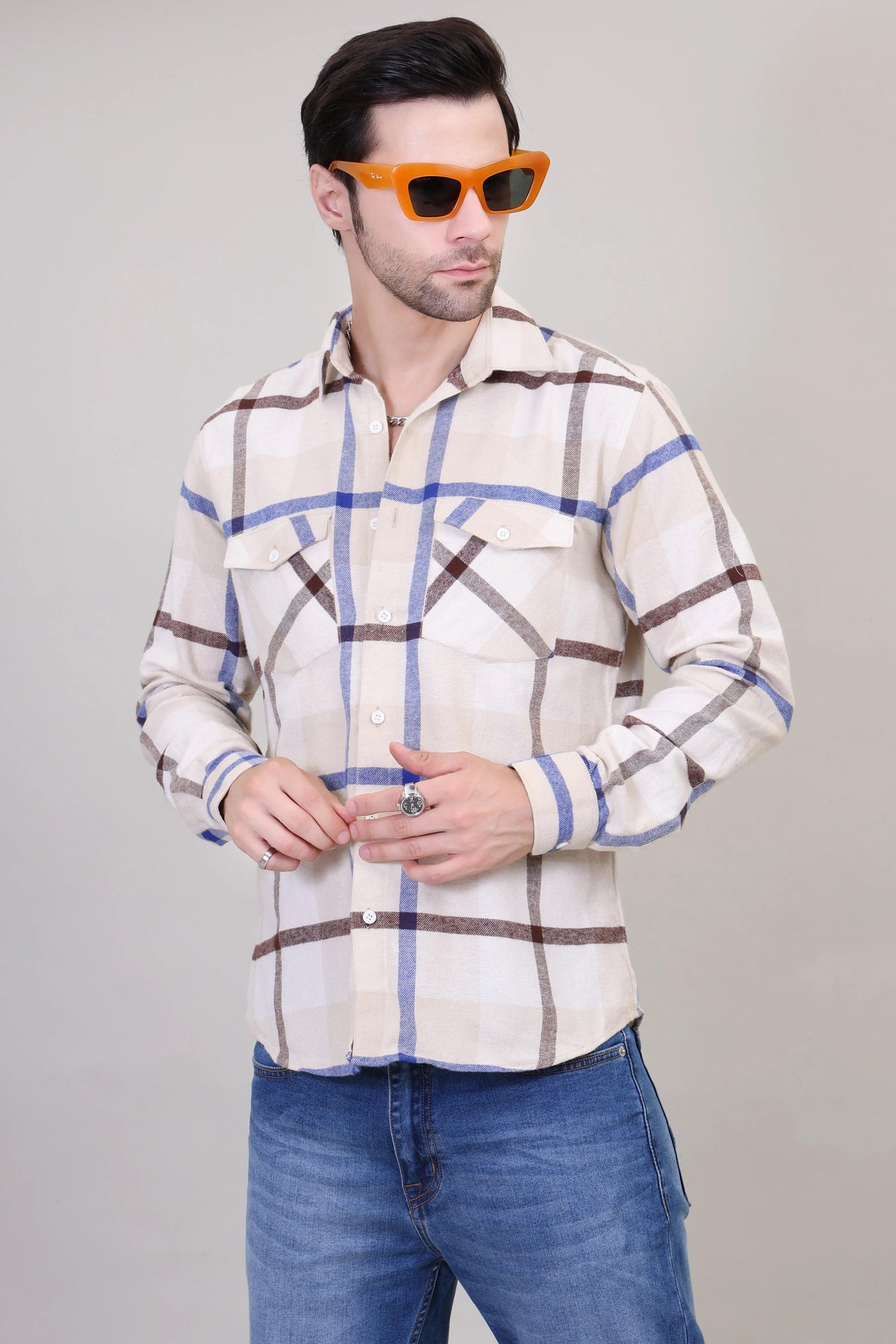 Cozy Chic Woolen Plaid Shirt