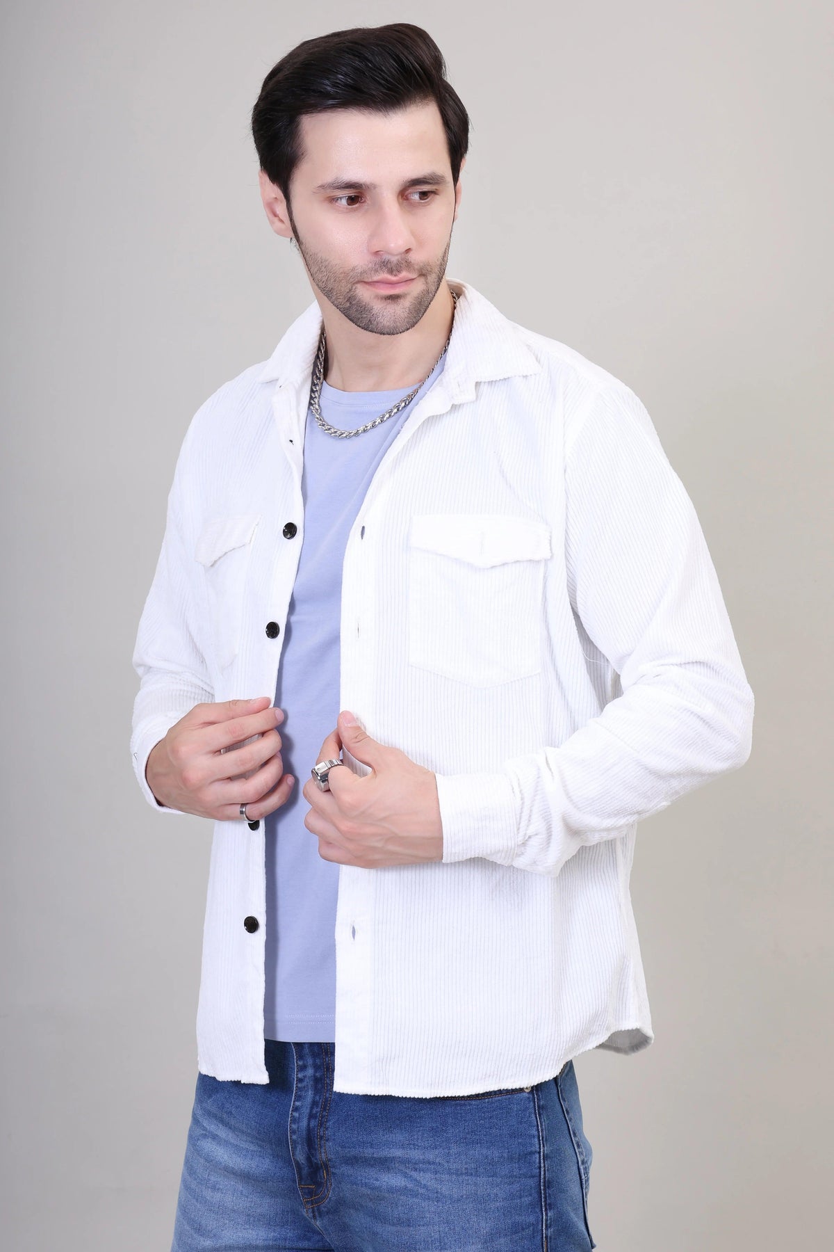 Effortless elegance: Minimalist Corduroy Edition Unisex Shirt