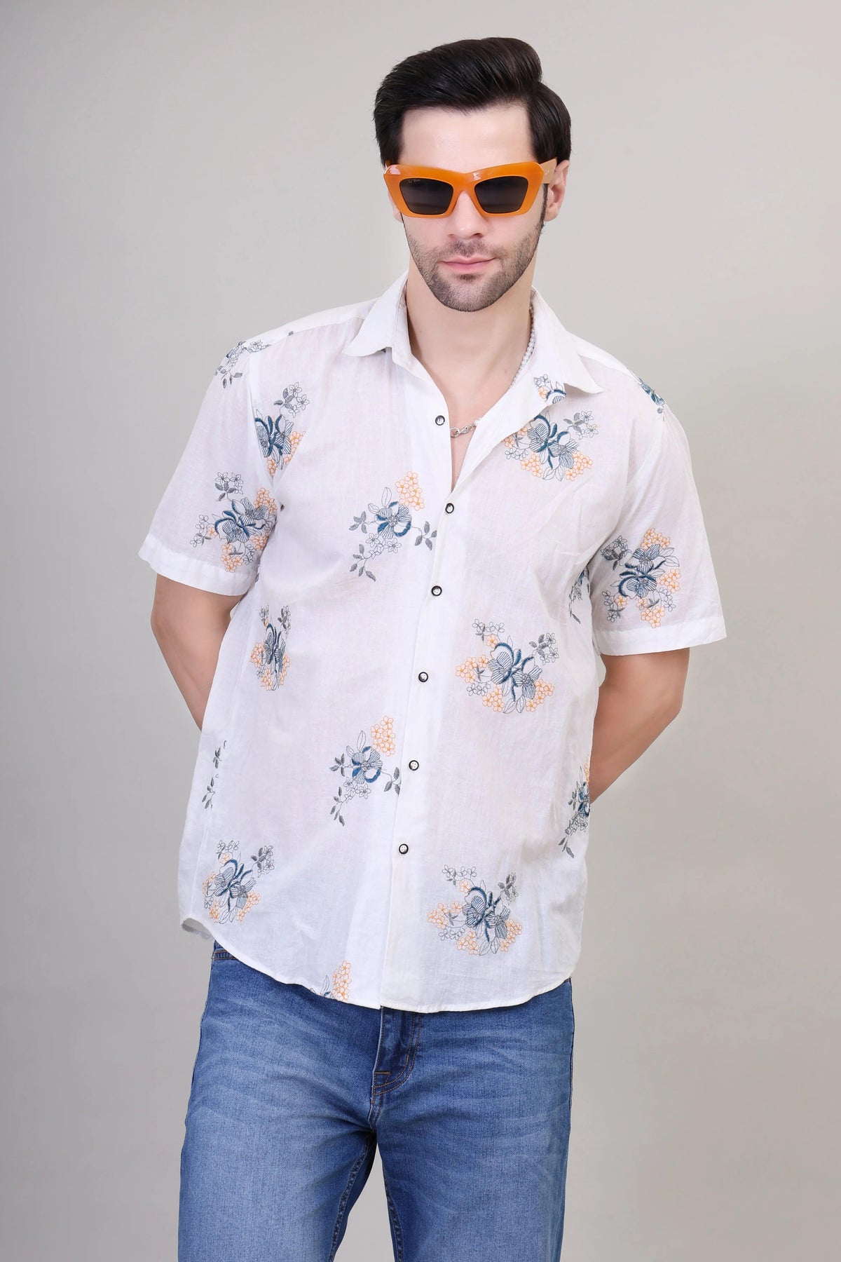 Floral Fantasy Embroidered Shirt