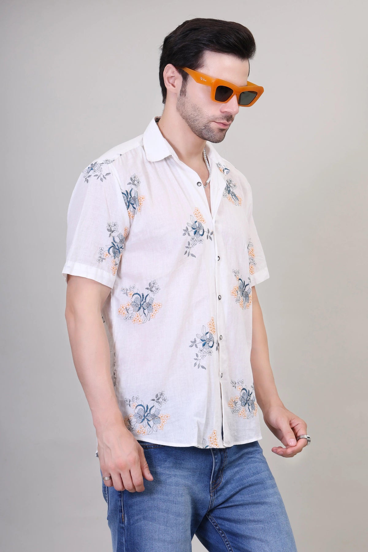 Floral Fantasy Embroidered Shirt