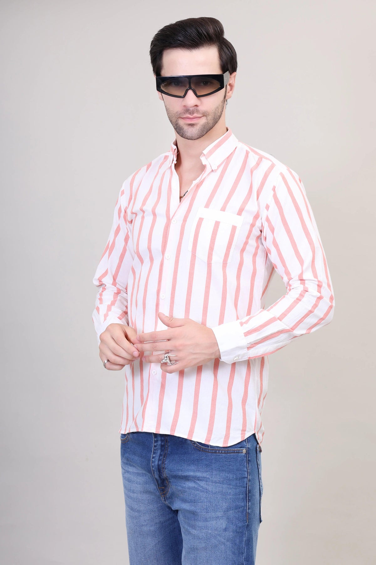 Striped Swagger Cotton Shirt