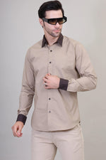 Earthy Palette Colour-Blocked Shirt