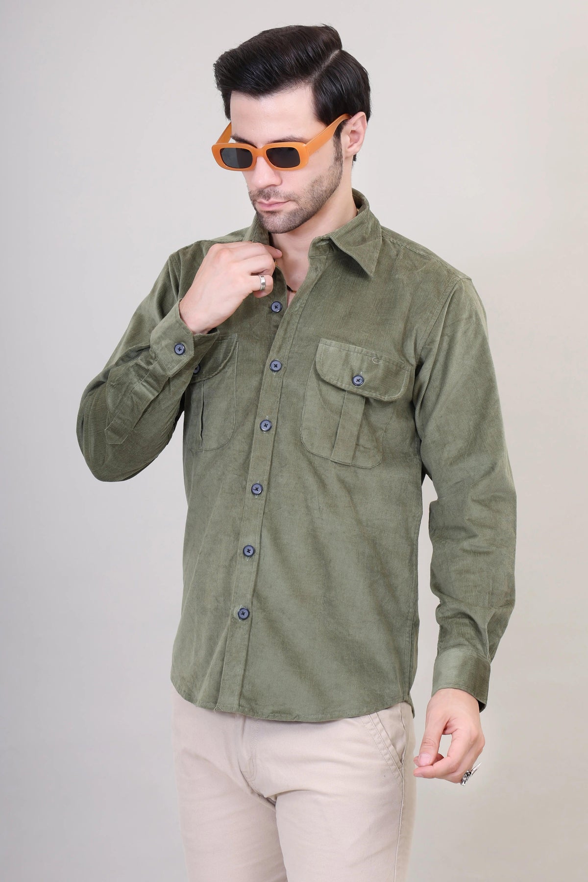 Olive Essential Corduroy Shirt